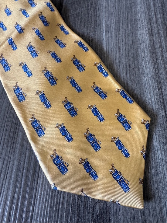 Grand Masters Other - Grand Master’s gold necktie men’s 100% silk championship, yellow blue golf clubs